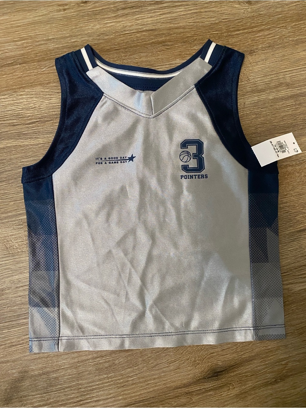 Old Navy Silver and Navy Athletic Tank Top